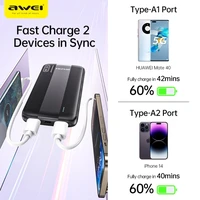 Ārējā baterija Power Bank Awei P20K 5V/2.4A 10000mAh melna
