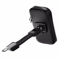 Motocikla turētājs mobilajam telefonam ūdensizturīgs ar rāvējslēdzēju (4,8" - 5,5") melns