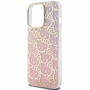 Hello Kitty IML Gradient Electrop Crowded Kitty Head viedtālruņa apvalks iPhone 14 Pro Max - rozā