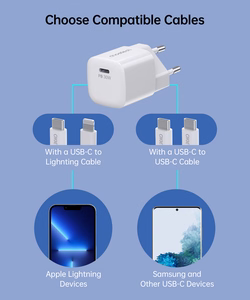Choetech PD5007 USB-C PD 30W GaN sienas lādētājs - balts