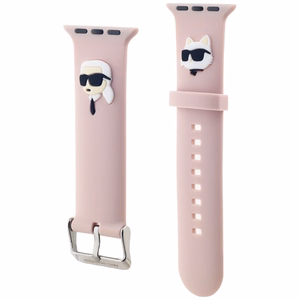 KARL LAGERFELD РЕМЕШОК KLAWLSLKCNP APPLE WATCH 42/44/45/49MM розовый/розовый РЕМЕШОК 3D RUBBER KARL&CHOUPETTE HEADS