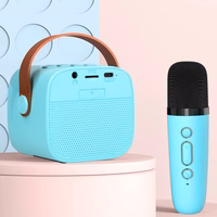 Blavec portatīvais Bluetooth skaļrunis WS-07 Karaoke Party 5W ar 2 mikrofoniem zils