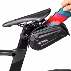 WILDMAN ceļojumu soma zem velosipēda sēdekļa ar rāvējslēdzēju, 1,2L, XT7, melna