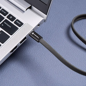 Kabelis USB C uz USB C Forcell F-Energy QC4.0 PD 3A 60W Cafule Flat 1,2 m CCFN23 melns