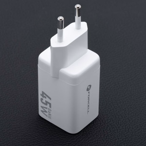 FORCELL F-ENERGY Mini GaN III VT-36 ceļojumu lādētājs ar 1 x Type C + 1x USB A pieslēgvietām, PD QC4.0 45W balts