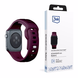 3mk silikona siksniņa Apple Watch, 42/44/45/46/49 mm, Mulberry, lielais izmērs
