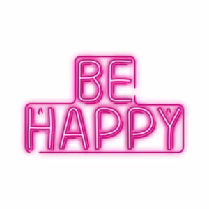 Neon PLEXI LED BE HAPPY rozā NNE10 Neolia