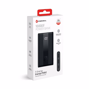 Forcell portatīvais lādētājs F-Energy Energo P10K2 QC3.0 PD 3A 22,5W 10000 mAh melns