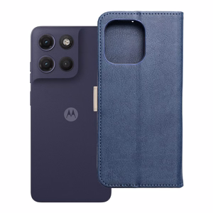 Atlokāmais maciņš Motorola G17 Split Book, tumši zils un krēmkrāsas
