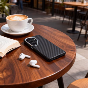 Tech-Protect Ion Carbon MagSafe Maciņš for Samsung Galaxy S26 Ultra - melns and sudraba
