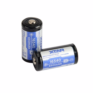 Baterija 16340/R-CR123 3,7V Li-ion 650 mAh ar aizsardzību