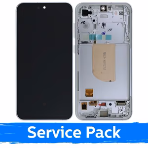LCD displejs, saderīgs ar Samsung S711 S23 FE ar rāmi / Cream (Mint/Graphite/Purple/Indigo/Tangerine) (Service Pack)