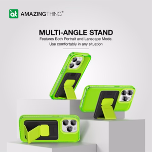 Amazing Thing Titan Pro Neon Mag maciņa apvalks 10FT IP156.1PTWGN Iphone 15 Pro zaļa ar statīvu