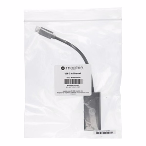 Adapteris Ethernet RJ45 (mātīte) uz Type C (tēviņš) Mophie adapteris pelēks