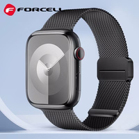 FORCELL F-DESIGN FA14 magnētiskā nerūsējošā tērauda siksniņa APPLE pulkstenim 42 / 44 / 45 / 49 mm melna