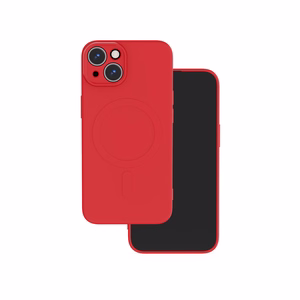 Vienkāršs krāsains magnētiskais viedtālruņa apvalks iPhone 15 6,1" sarkans