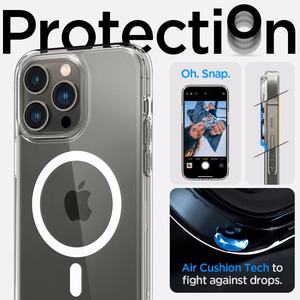 Spigen Ultra Hybrid Magnētiskais apvalks ar MagSafe iPhone 14 Pro - caurspīdīgs/balts