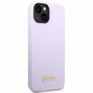 Guess silikona Vintage Gold Logo maciņš iPhone 14 / 15 Plus violets