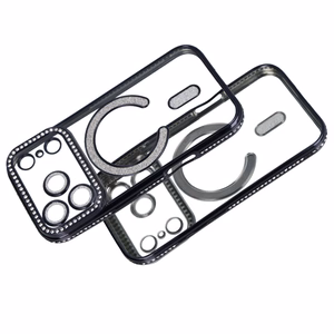 Чехол Bling MagSafe для iPhone 17 Pro Max чёрный