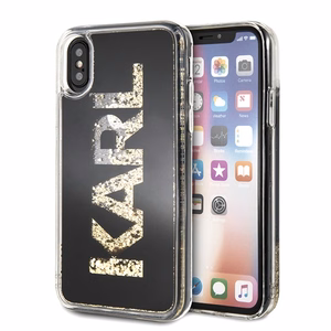 Karl Lagerfeld Karl Logo Glitter iPhone X/Xs viedtālruņa apvalks - melns