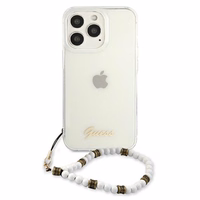 Guess GUHCP13LKPSWH iPhone 13 Pro / 13 6.1" caurspīdīgs cietais apvalks White Pearl