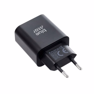 BLUE STAR ceļojumu lādētājs Type C + kabelis Type C uz Type C PD QC4.0 3A 25W TFB-TC-25WPD melns