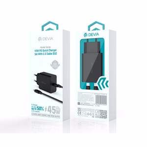 Devia wall charger Rocket PD 45W 1x USB-C white + cable USB-C - USB-C