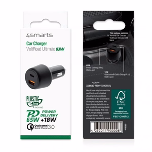 Auto lādētājs VoltRoad Ultimate 83W ar PD un QC melns