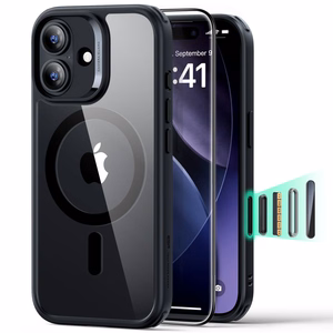 ESR Classic Hybrid MagSafe + закалённое стекло набор для iPhone 17 - прозрачный черный