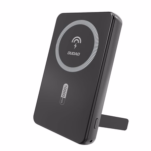Dudao K14S+ 10000 mAh 22,5 W magnētiskā ārējā baterija USB-A + USB-C, saderīga ar MagSafe, ar statīvu, melna