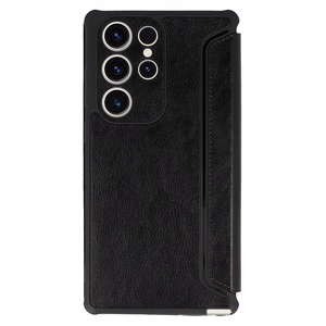 Razor ādas grāmatas tipa viedtālruņa apvalks Samsung Galaxy S23 Plus melns