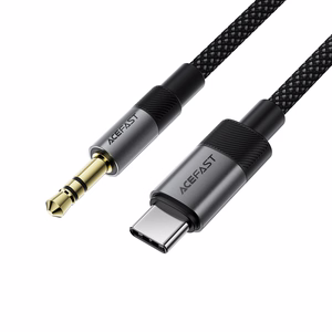 Acefast J11 USB-C uz 3.5mm mini jack kabelis 1m - melns