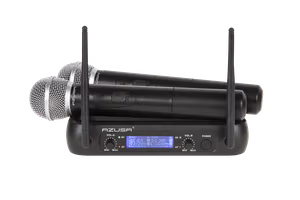 WR-358LD 2 kanālu VHF bezvadu mikrofonu komplekts, 2 rokas mikrofoni