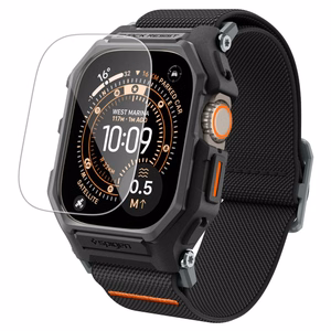 Spigen Lite Fit Pro siksniņa un rūdīta stikla ekrāna aizsargs Apple Watch Ultra 49 mm, melni