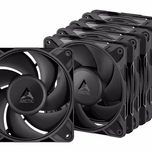 ARCTIC P12 Pro PWM PST augstas veiktspējas ventilatori x5, 4-pin, 120mm, melni