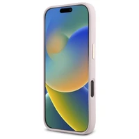 Guess Silikona Logo Strass 4G Apvalks iPhone 16 Pro - gaiši rozā