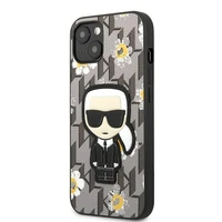 Karl Lagerfeld Ziedu Ikonik Karl viedtālruņa apvalks iPhone 13 mini - pelēks