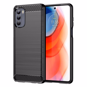 Carbon Case гибкий чехол для Motorola Moto G Stylus 2022 чёрный