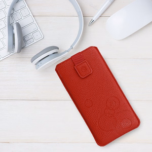 WONDER Deko viedtālruņa apvalks (izmērs XXL) Samsung S25 Ultra/S24 Ultra/M35/M23/A16 5G/Xiaomi Redmi 14C sarkans