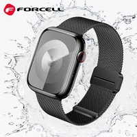 FORCELL F-DESIGN FA14 magnētiskā nerūsējošā tērauda siksniņa APPLE pulkstenim 42 / 44 / 45 / 49 mm melna