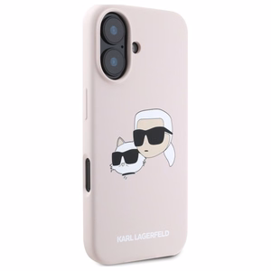 Karl Lagerfeld silikona viedtālruņa apvalks Nauble Heads Print Magnētiskais iPhone 16 - rozā