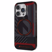 Audi IML Sporta Magnētiskais viedtālruņa apvalks iPhone 14 Pro Max 6.7" melns/melns cietais apvalks AU-IMLMIP14PM-RSQ/D2-BK