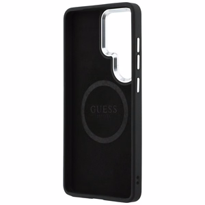 Guess maciņš Embossed Ring Triangle Logo MagSafe priekš Samsung Galaxy S26 Ultra melns