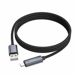 Cable USB A to Lightning Hoco 2,4A with display 1 m X112 black