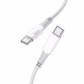 Kabelis USB-C uz USB-C Hoco 3A 60W 1 m X70 zilais