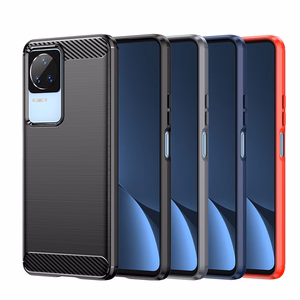 Viedtālruņa apvalks Xiaomi Poco F4 5G - oglekļa šķiedras silikona apvalks melns