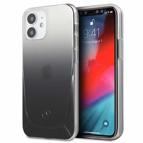 Mercedes Transparent Line viedtālruņa apvalks iPhone 12 mini - melns
