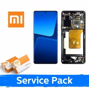 LCD displejs saderīgs ar Xiaomi 13 Pro ar rāmi / Ceramic Black / (Service Pack)
