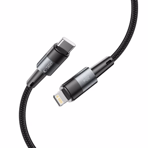 Tech-Protect UltraBoost Lightning / USB-C PD 20W 3A 2m kabelis - pelēks