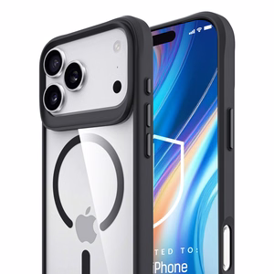 3mk Satīna bruņu Magnētiskais viedtālruņa apvalks iPhone 17 Pro Max - caurspīdīgs melns